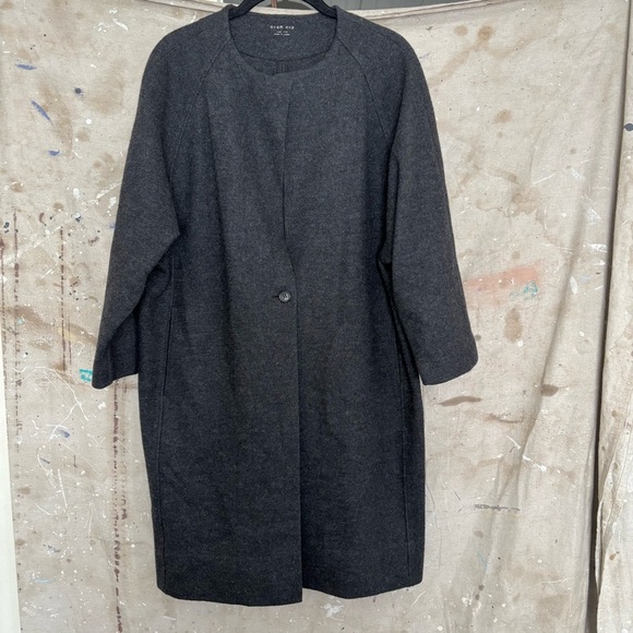 evam eva Long 100% Wool Duster Coat - Picture 1 of 4